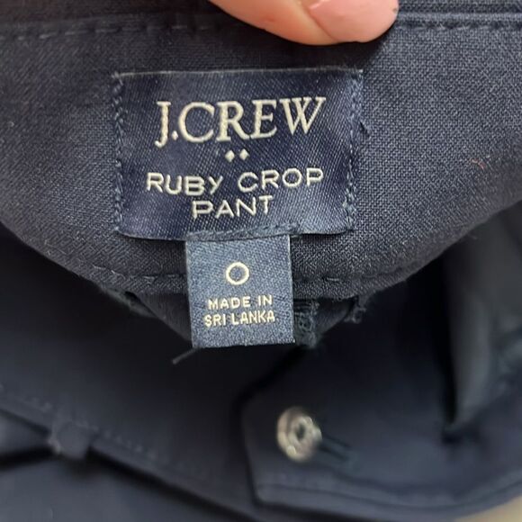 J. Crew Factory J5292 Navy cropped Ruby pant in stretch twill NWOT size 0 Flaw - Picture 5 of 9